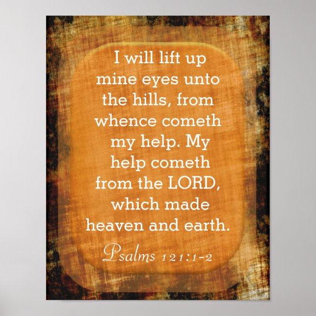 Hiss upp min Ögon - Psalms 121:1-2 Poster (Framsidan)