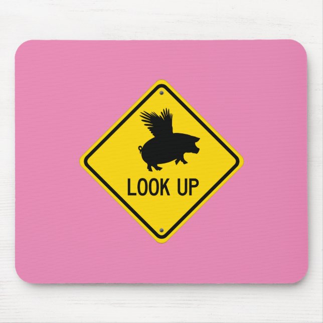 Hiss upp Öga för Grisar kan flyga med musmatta (Framsidan)