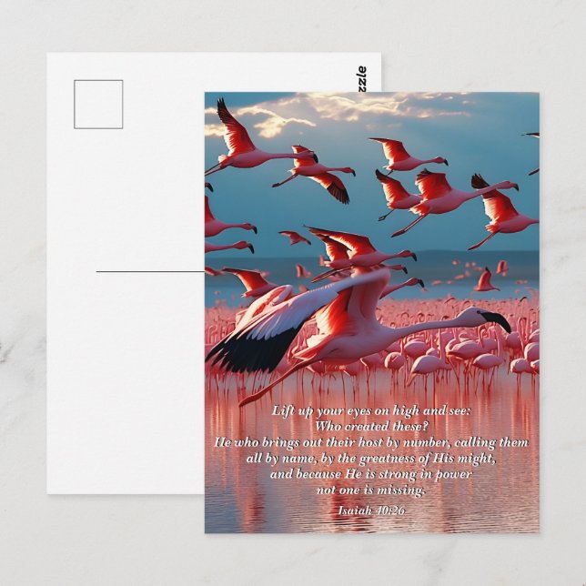 Hiss upp Ögonen på hög, gud och kreation Vykort (Fram/baksida)