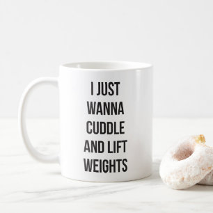 Hiss-vikt och Cuddle - Cute Funny Novelty Gym Kaffemugg
