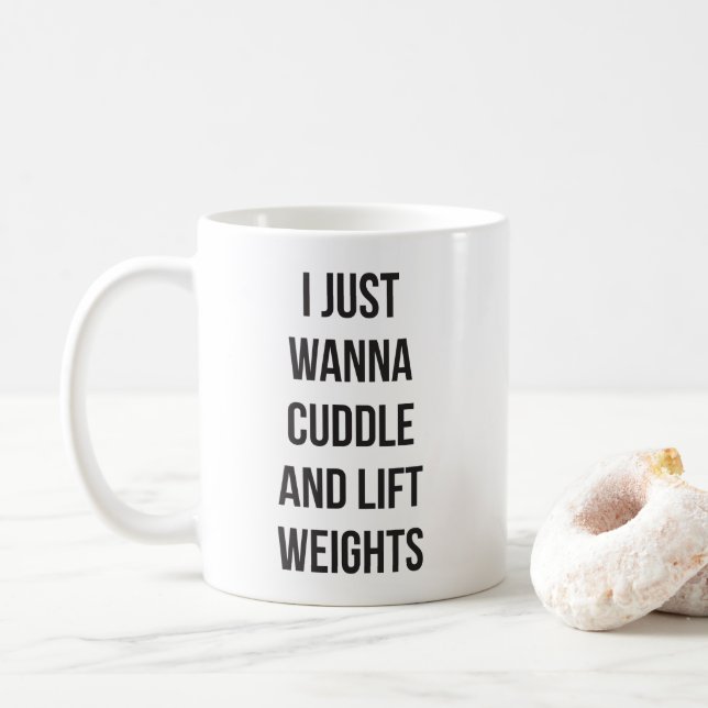 Hiss-vikt och Cuddle - Cute Funny Novelty Gym Kaffemugg (Med munk)