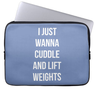 Hiss-vikt och Cuddle - Cute Funny Novelty Gym Laptop Fodral