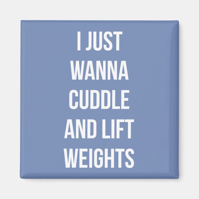 Hiss-vikt och Cuddle - Cute Funny Novelty Gym Magnet (Framsidan)