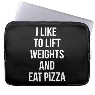 Hiss-vikt och Eat Pizza - Carbs - Lustig Novelty Laptop Fodral