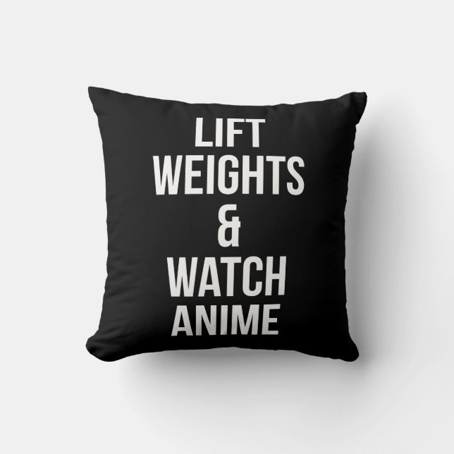 Hiss-vikter och bevaka anime - inspirationsgym kudde (Framsida)