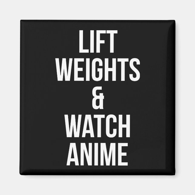 Hiss-vikter och bevaka anime - inspirationsgym magnet (Framsidan)