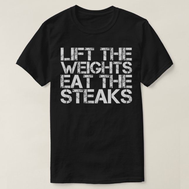 HISS WEIGHTS EAT STEAKS Funny WorkOut Gym Gift-ID T Shirt (Design framsida)