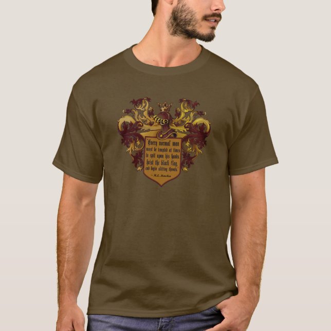 Hissa det svart flaggaMencken citationstecknet T-shirt (Framsida)