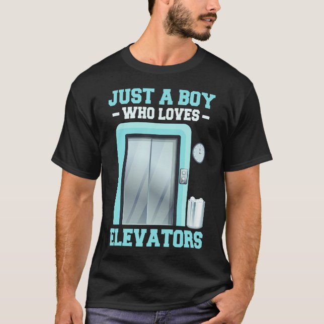 Hissälskare Hissknapp T Shirt (Framsida)