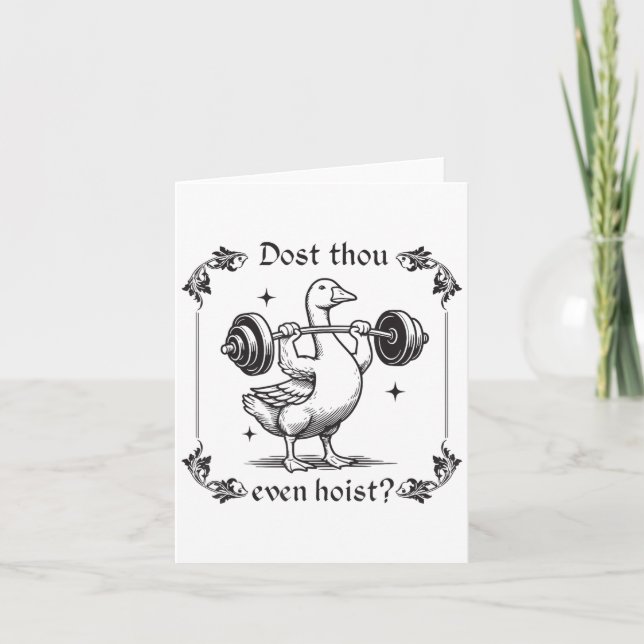 Hissar Du Ens Hoist_ Rolig Medeltida Gym Tränings  Kort (Framsida)