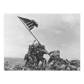 Hissar flaggan på Iwo Jima Fototryck