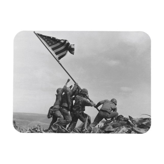 Hissar flaggan på Iwo Jima Magnet (Horisontell)