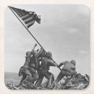 Hissar flaggan på Iwo Jima Underlägg Papper Kvadrat