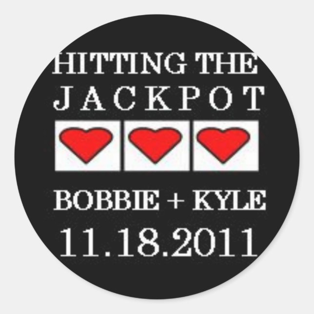 Hissar Jackpot Runt Klistermärke (Framsida)