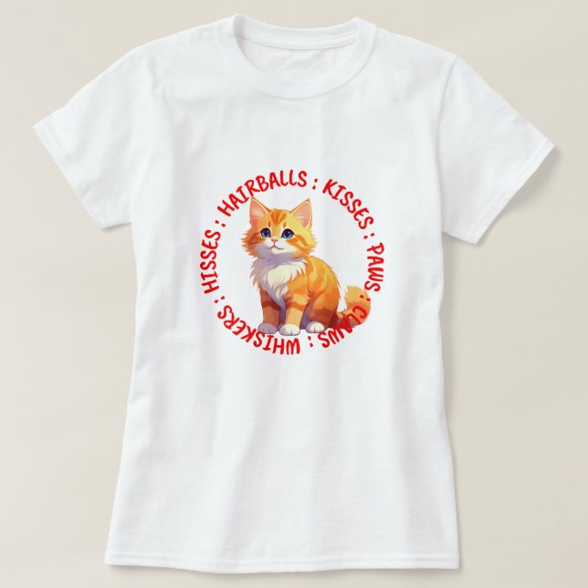 Hisses och Kisses, Ginger cat T Shirt (Design framsida)