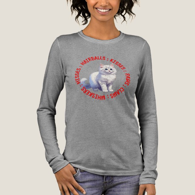 Hisses och Kisses, turkiska angorakatten T Shirt (Framsida)