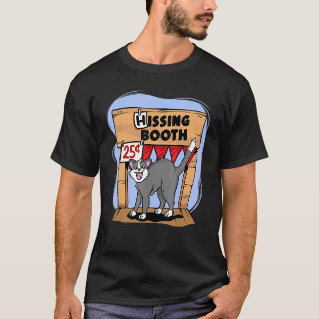 Hissing Booth Kitten Kattunge Furmamma Furdad T Shirt (Framsida)