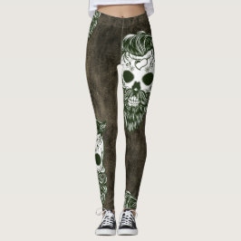 Hisskäggig hylskägg Halloween mönster Leggings