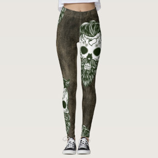 Hisskäggig hylskägg Halloween mönster Leggings