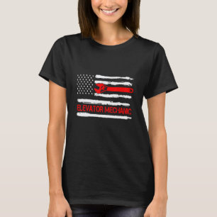 Hissmekaniker USA Patriotisk Flagga För Te T Shirt
