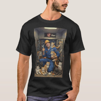 Hissreparatör med sina katter t shirt