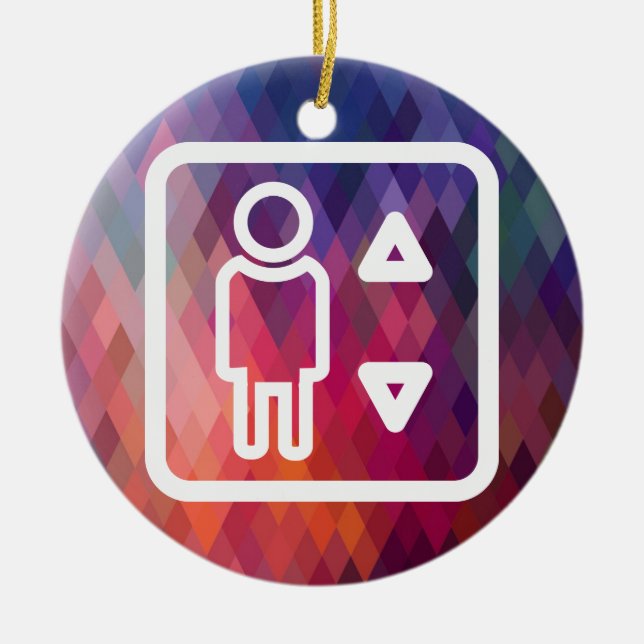 HissteknikerPictograph Julgransprydnad Keramik (Framsidan)