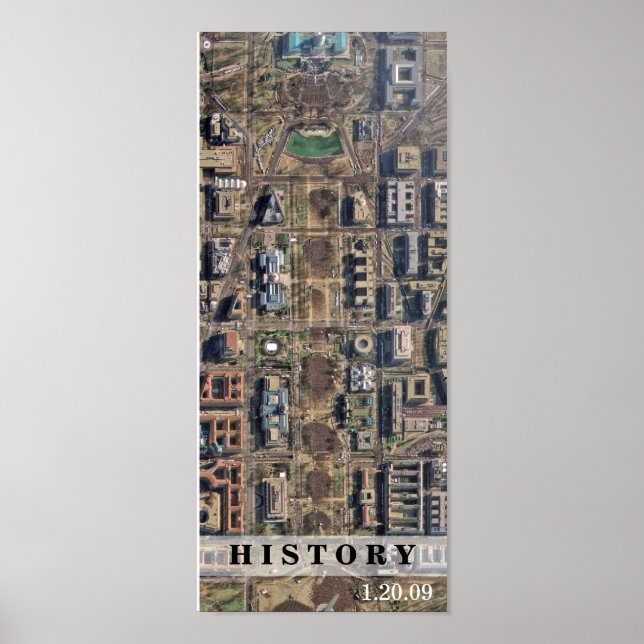 HISTORIA: Aeriskt perspektiv på Obama-installation Poster (Framsidan)