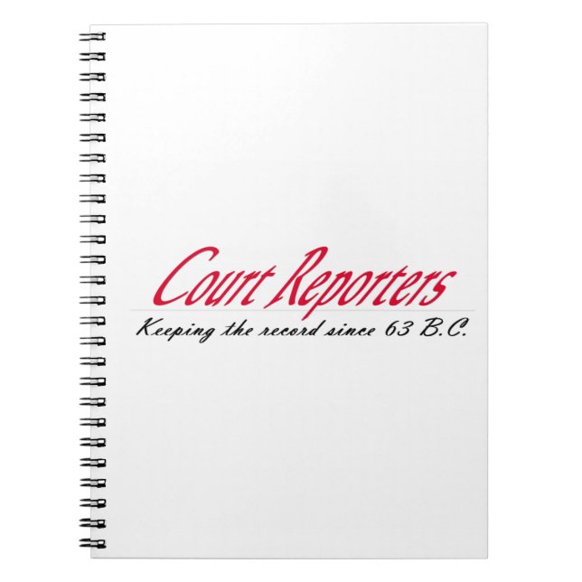 Historia av att anmäla för domstol anteckningsbok med spiral (Framsidan)