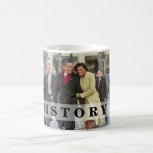 HISTORIA: Barack och Michelle vid installationen Kaffemugg