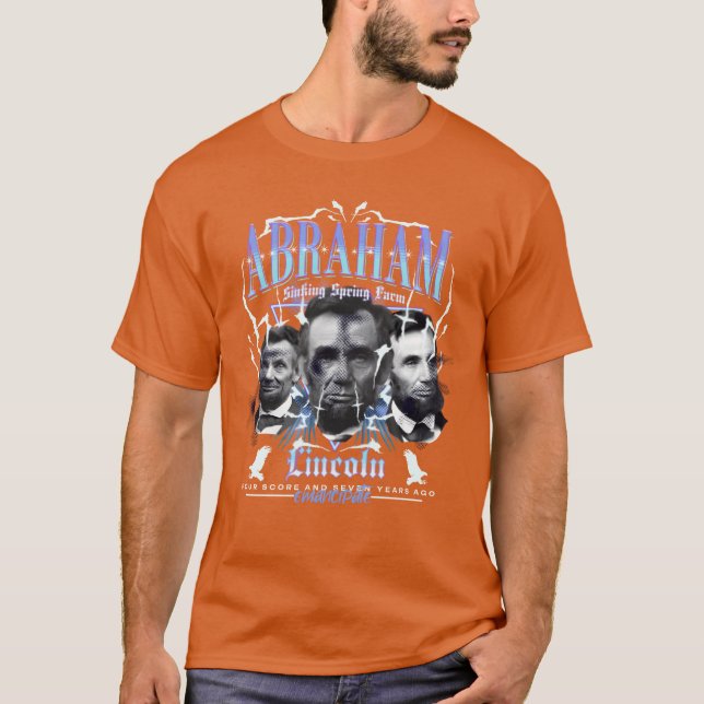 Historia Bootleg Abraham Lincoln Bootleg Retro Rap T Shirt (Framsida)