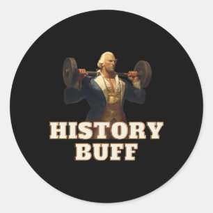 Historia Buff George Washington 4:e Juli Gym Träni Runt Klistermärke