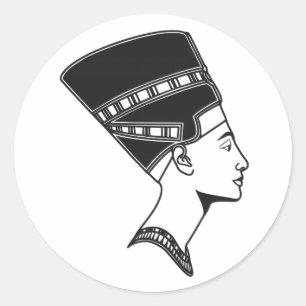 Historia för Nefertiti egyptisk drottningegypten Runt Klistermärke