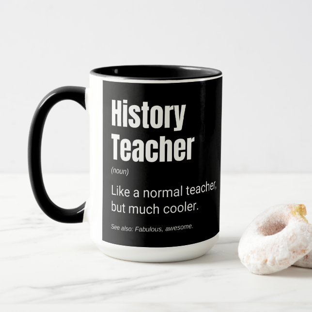 Historia Lärare Rolig Professor Definition Mugg (Med munk)