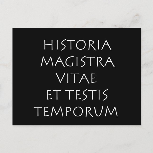 Historia magistra vitae et testis temporum vykort (Framsida)