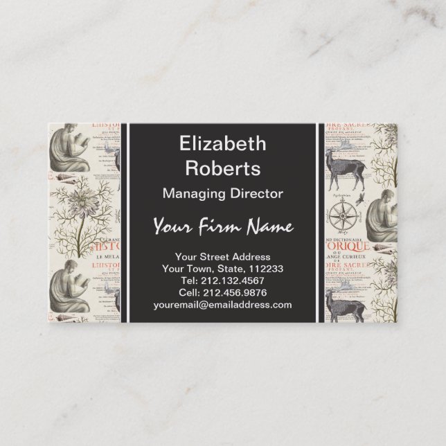 Historia och vetenskap - sökanden för kunskap visitkort (Framsida)