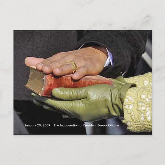 HISTORIA: President Obamas hand om Lincoln Bible Vykort (Framsida)