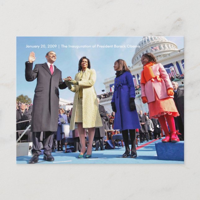 HISTORIA: President Obamas invigningsceremoni Vykort (Framsida)