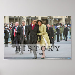 HISTORIA: President och Barack Obama vid invigning Poster