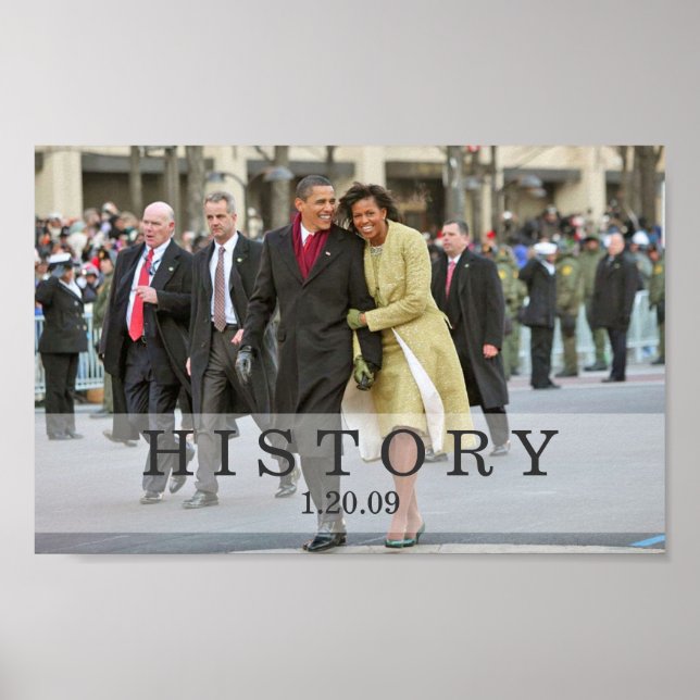 HISTORIA: President och Barack Obama vid invigning Poster (Framsidan)