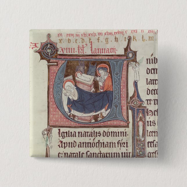 Historiated initialer U" och 'I Knapp (Framsida)