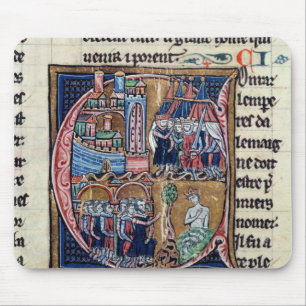 Historiated initialt "C" som visar Conrad III Musmatta