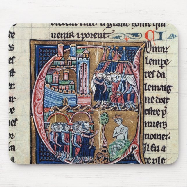 Historiated initialt "C" som visar Conrad III Musmatta (Framsidan)