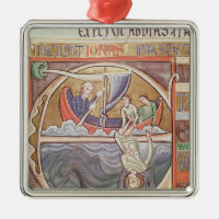 Historiated initialt "E" som visar Jonah