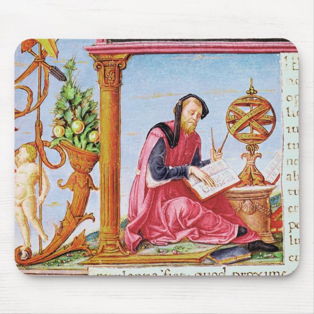 Historiated initialt "L" visa Pliny Musmatta (Framsidan)