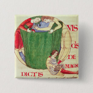 Historiated initialt "Q" som visar drapers Knapp