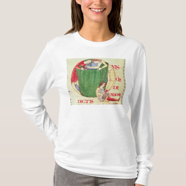 Historiated initialt "Q" som visar drapers Tee Shirt (Framsida)