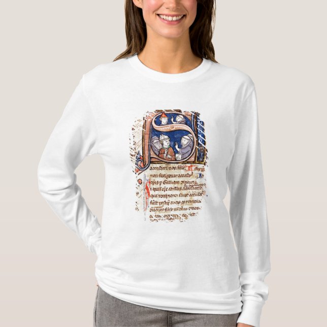 Historiated initialt "S" som visar Pope Gregory Tröja (Framsida)