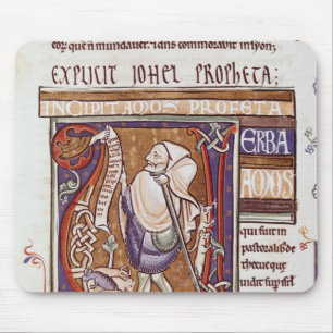 Historiated initialt "V" som visar Amos Musmatta