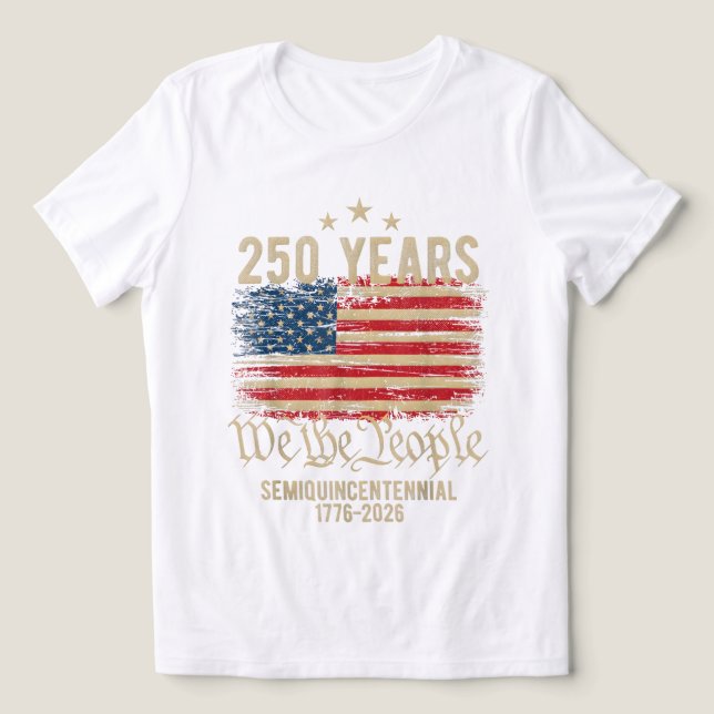 Historic 250 Years USA Tee – We the People & Gold  (Design Framsida)