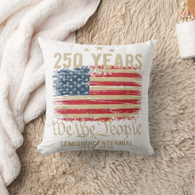 Historic 250 Years USA – We the People & Gold  Kudde (Filt)